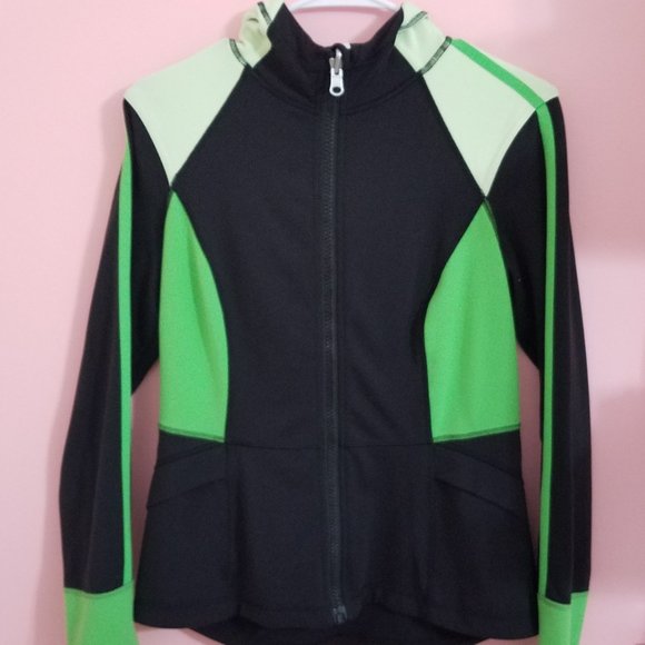 Lululemon Athletica Black Green Hoodie Jacket Sz10 - Picture 5 of 9